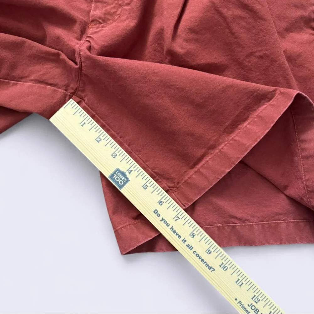 L.L. Bean Tropic Weight Cotton Shorts‎ Men's 38 Brick Red Pleated Classic Fit
